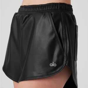 ALO Yoga Women's Black Faux Leather Shorts